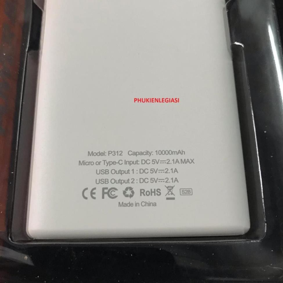 Sạc pin dự phòng SYC P312 10.000Mah cho iphone ipad android samsung oppo xiaomi sạc nhanh 5V/2.1A