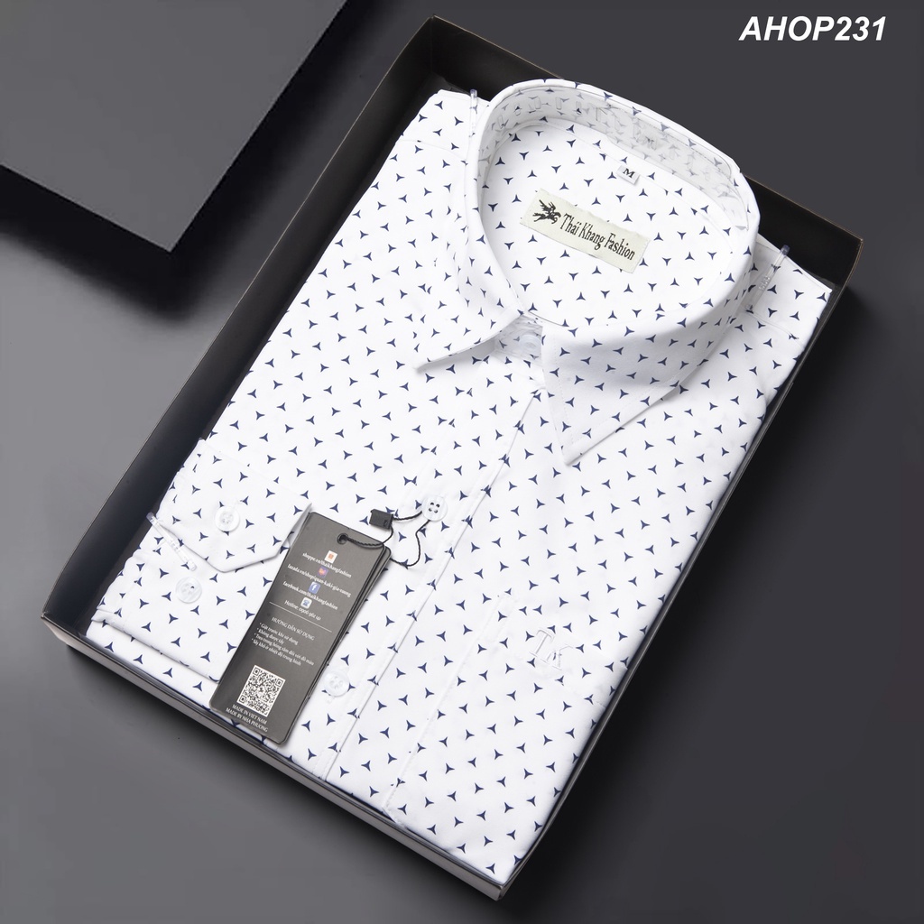 Áo sơ mi nam trung nam trung niên ngắn tay caro AHOP23