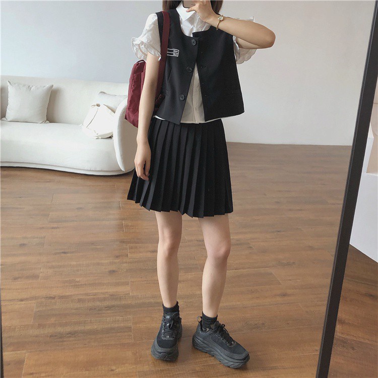 SUXI Áo sơ mi tay ngắn cổ chữ V màu trơn phong cách mùa hè thời trang cho nữ | BigBuy360 - bigbuy360.vn