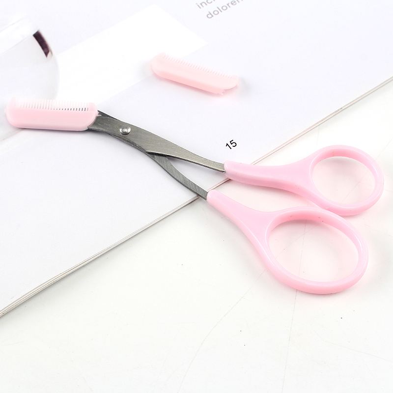 Kéo Chải Tỉa Lông Mày Nhỏ Gọn Trang Điểm Tiện Dụng