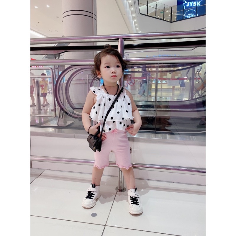 Quần legging đùi cho bé gái chất cotton siêu mềm mịn thoáng mát