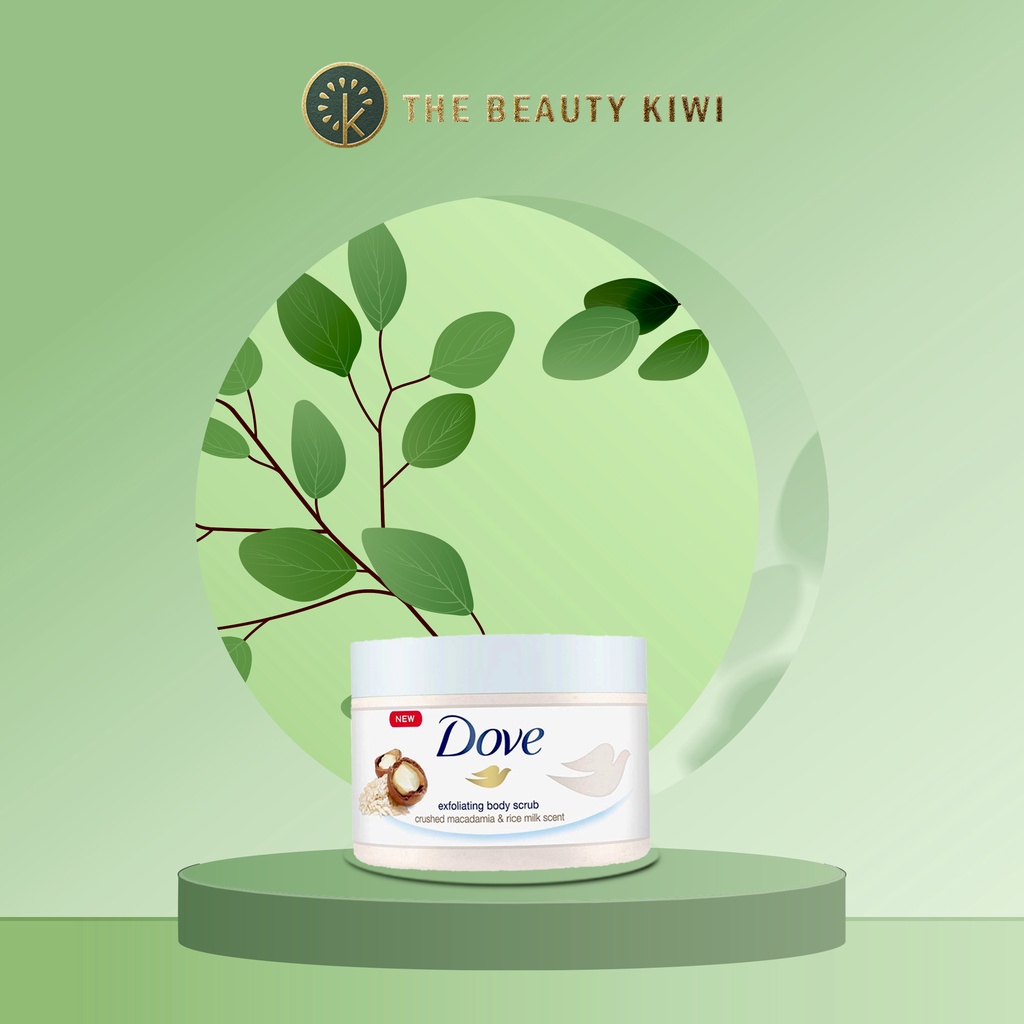 (CHÍNH HÃNG) Tẩy Da Chết Toàn Thân DOVE Exfoliating Body Polish, Kem Dove Chăm Sóc Da Chiết Xuất Macca, Bơ ,Mỡ &amp; Hạt Lựu