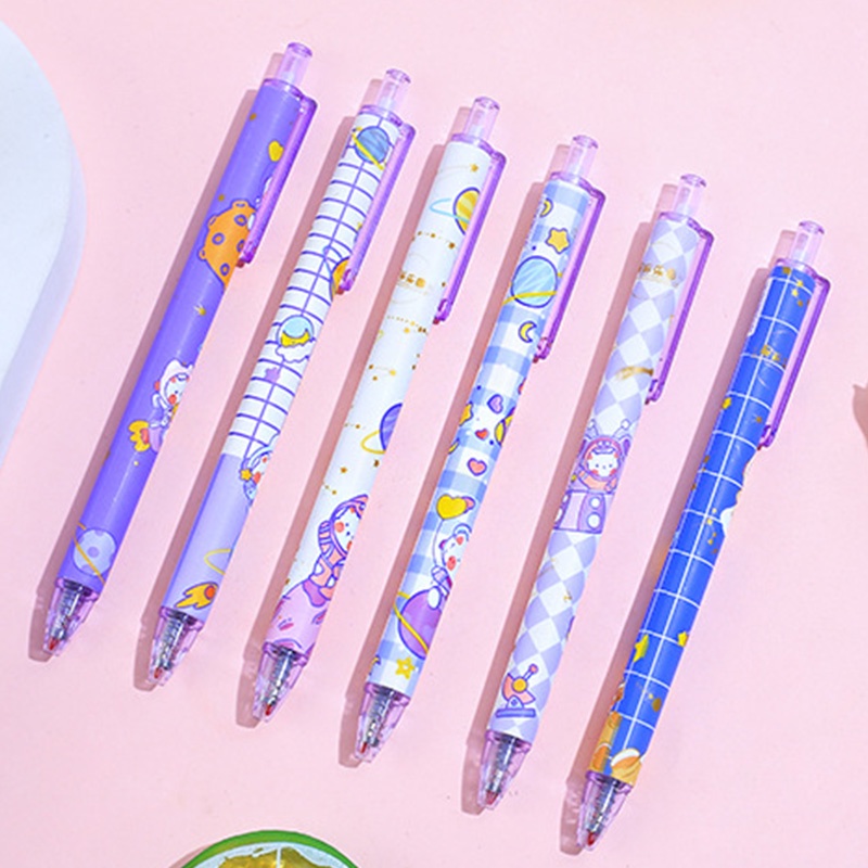Set 6 Bút Bi Mực Đen Ngòi 0.5mm Có Thể Thu Gọn