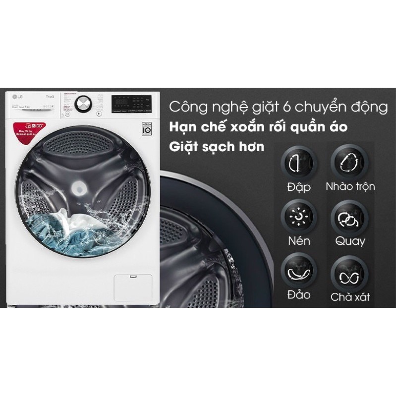 Máy giặc LG inverter 9kg FV1409S2W. model 2020