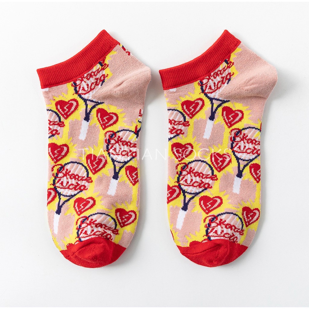 TIAN TIAN T040 Hàng mới về Vớ Cotton cổ thấp in hình mèo phong cách Lolita Nhật Bản ngọt ngào chất lượng cao