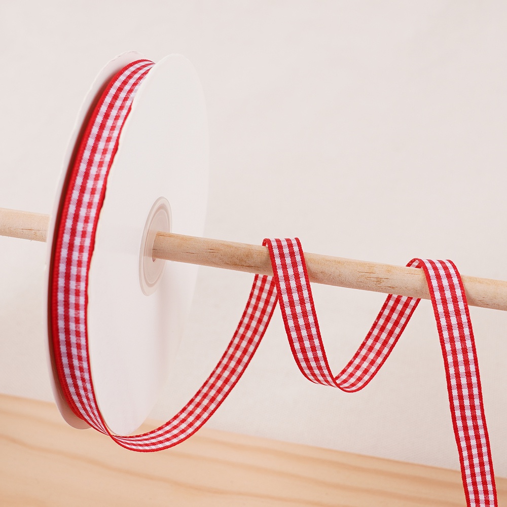 Ruy Băng Kẻ Sọc Đỏ Anh Handmade DIY Phụ Kiện Tóc Hoa Quà Tặng Nướng Bánh Gói Nơ Ruy Băng