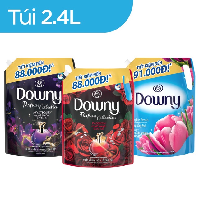 (Mẫu mới) Túi nước xả vải đậm đặc Downy 2,4 lit 3 màu tuỳ chọn