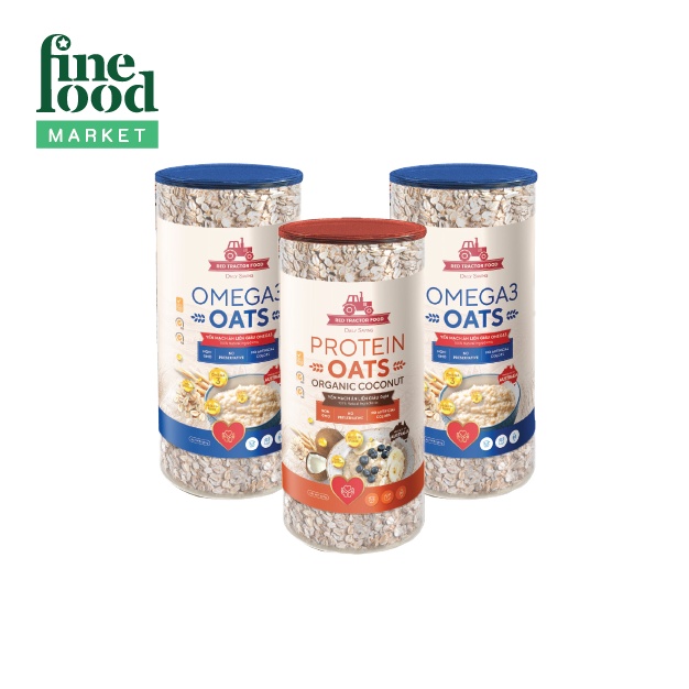 [Combo New 2021] 2 hủ yến mạch ăn liền Red Tractor Foods Omega3 500gr+ 1 Hủ Yến Mạch Protein 500gr