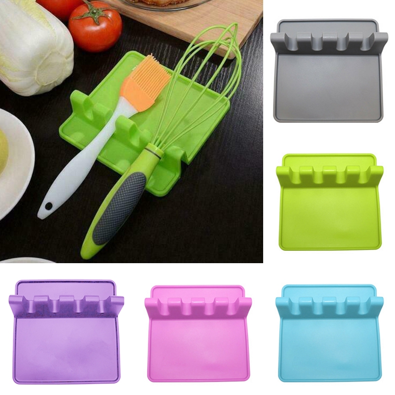 Spatula Holder Storage Shelf Spoon Rest Tableware Holder Draining Rack Mat Organizer Heat Resistant Kitchen Cooking Tool