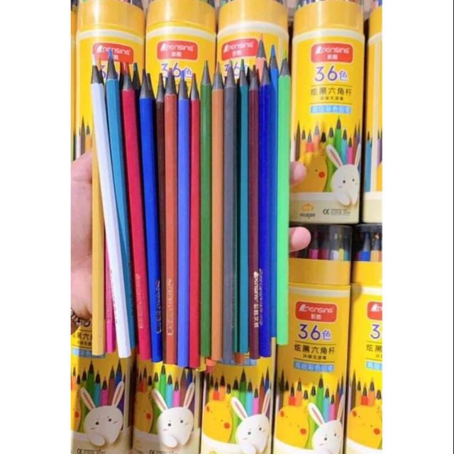 Hộp 36 bút chì màu cao cấp cho bé tập tô tập vẽ. HỘP 36 CHIẾC BÚT CHÌ MÀU PENSING
