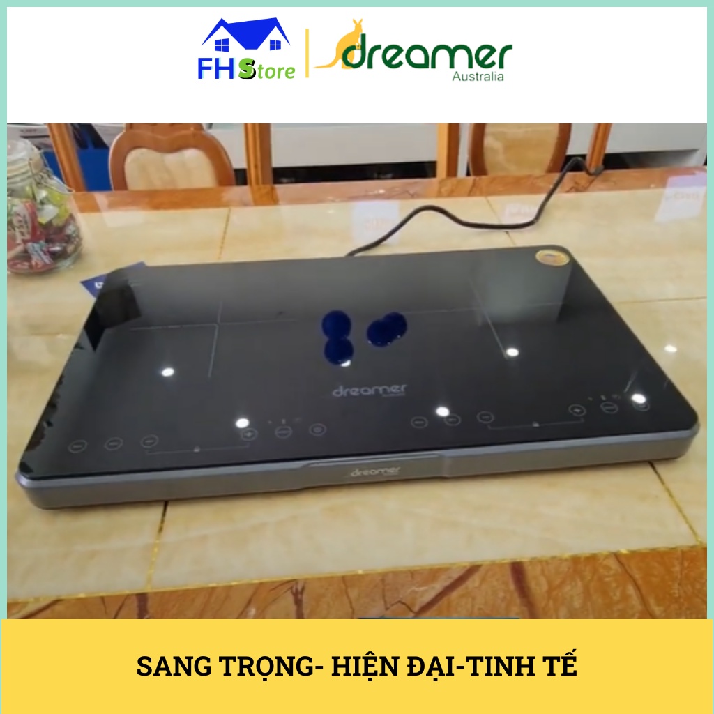 Bếp từ dương đôi Dreamer DKA-DIC135 an toàn tuyệt đối với trẻ, Cảnh báo chống tràn và dư nhiệt, Bảo hành 1 năm