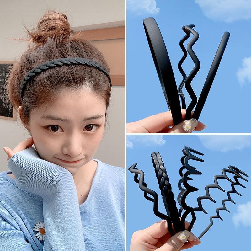 Băng Đô Màu Đen Phong Cách Retro Đơn Giản