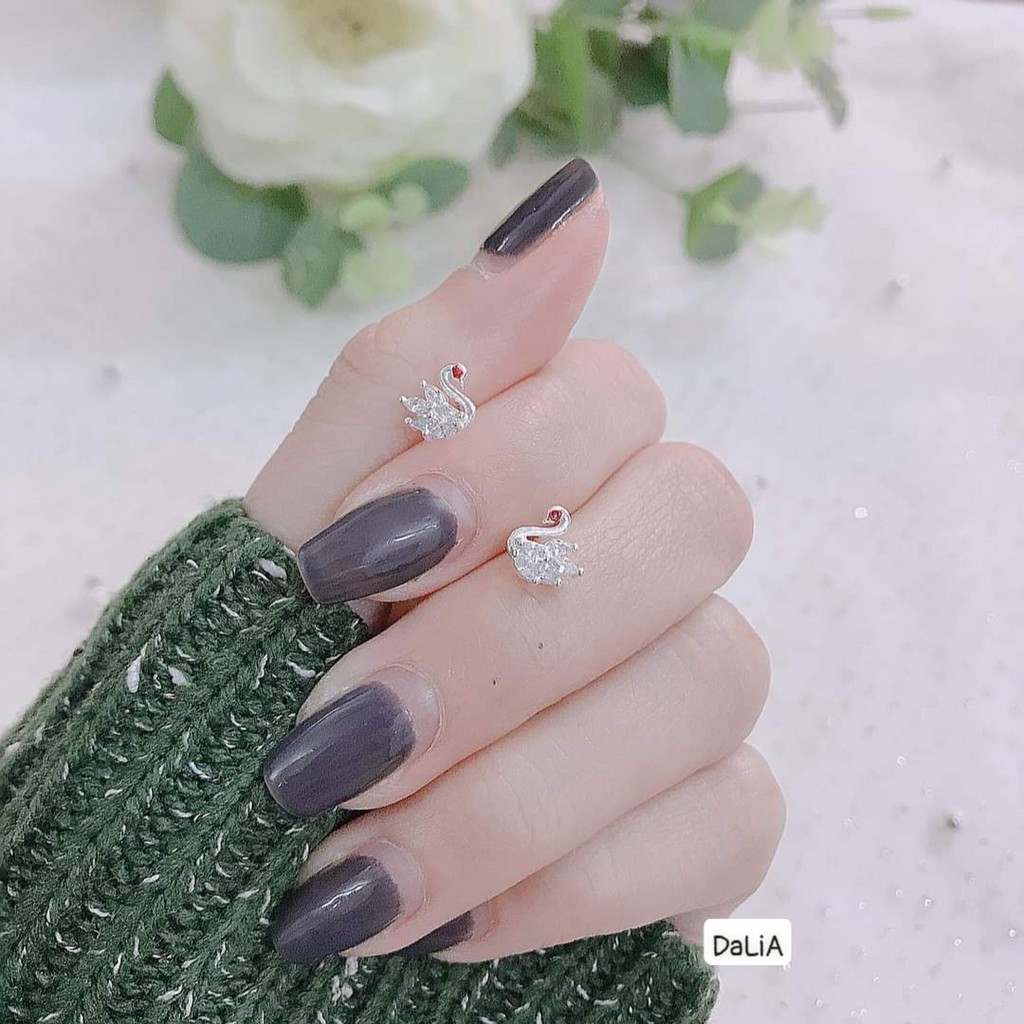 Bông tai bạc nữ thiên nga DaLiA Jewelry cho bé và người lớn khuyên tai bạc cá tính hoa tai 925 thu thút mọi ánh nhìn