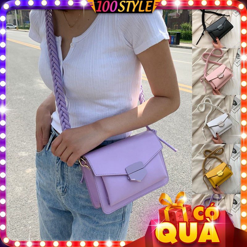 Túi Đeo Chéo Dáng Bì Thư Dây Thắt Bím Cực Lạ Korea