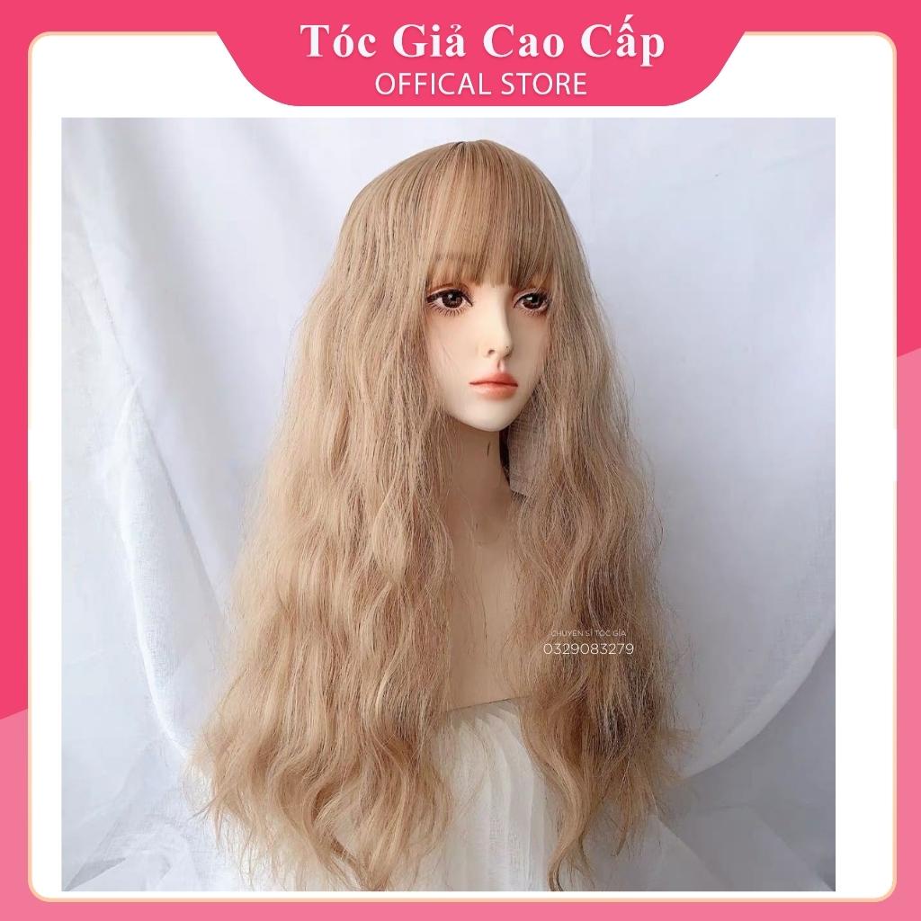 Tóc giả nữ ❤️FREESHIP❤️ Tóc giả cả đầu xoăn 3 trục omber xám, 8102k