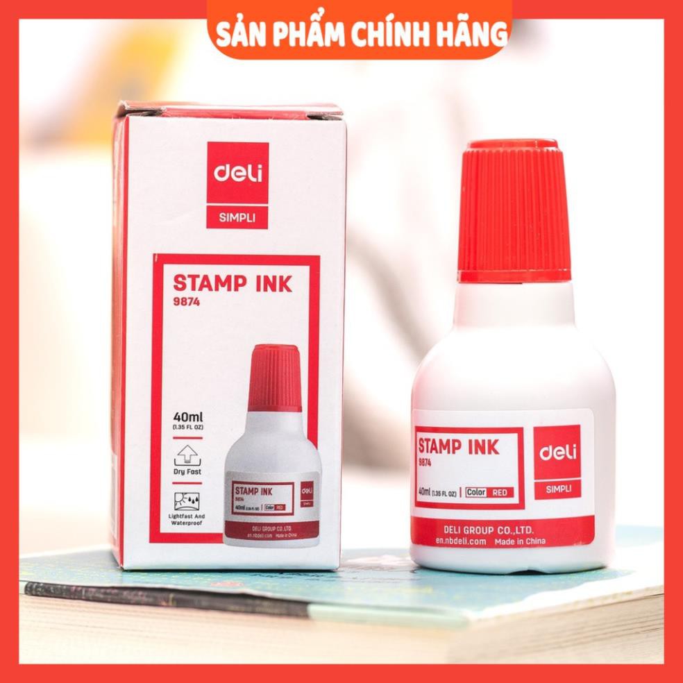 Mực dấu 28ml, Đỏ E9874, mực khay dấu, mực đóng dấu, lăn tay, điểm chỉ