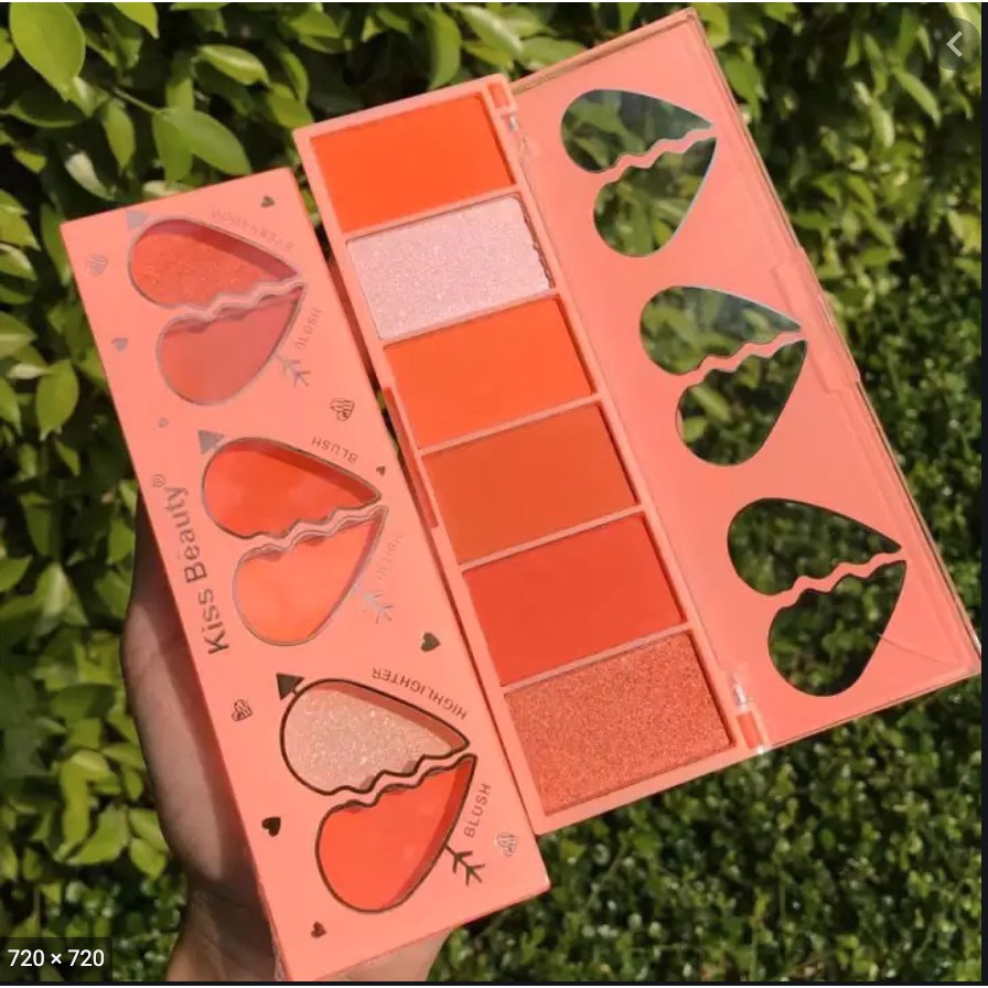 Má Hồng kIss Beauty 6 ô Trái Tim kèm bắt Sáng | BigBuy360 - bigbuy360.vn