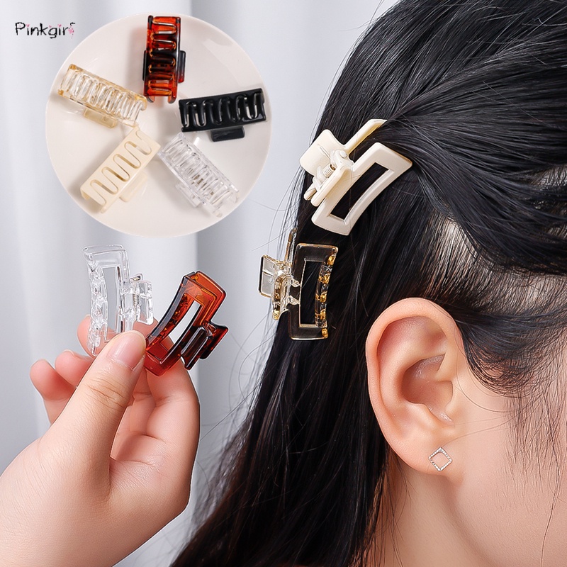 1 Kẹp Tóc Móng Vuốt Hình Vuông Thiết Kế Đơn Giản Cho Nữ
