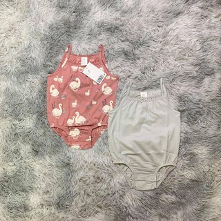Set 2 body dây họa tiết thiên nga bé gái HM