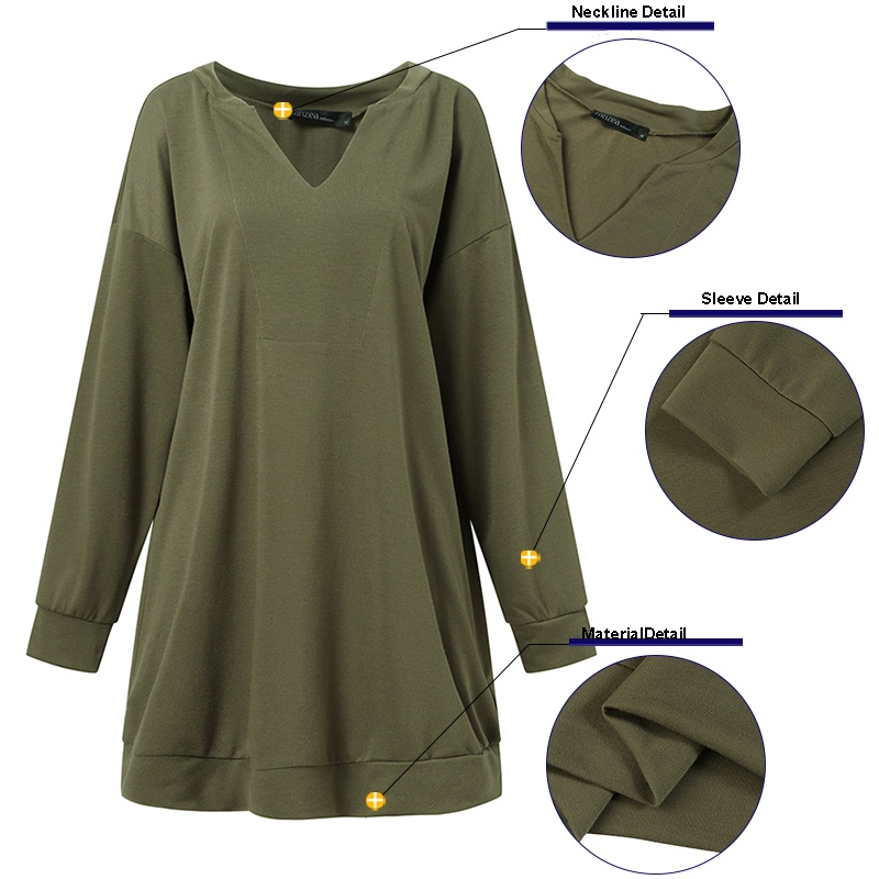 Áo kiểu Zanzea dành cho nữ thiết kế tay dài cổ chữ V thời trang thanh lịch