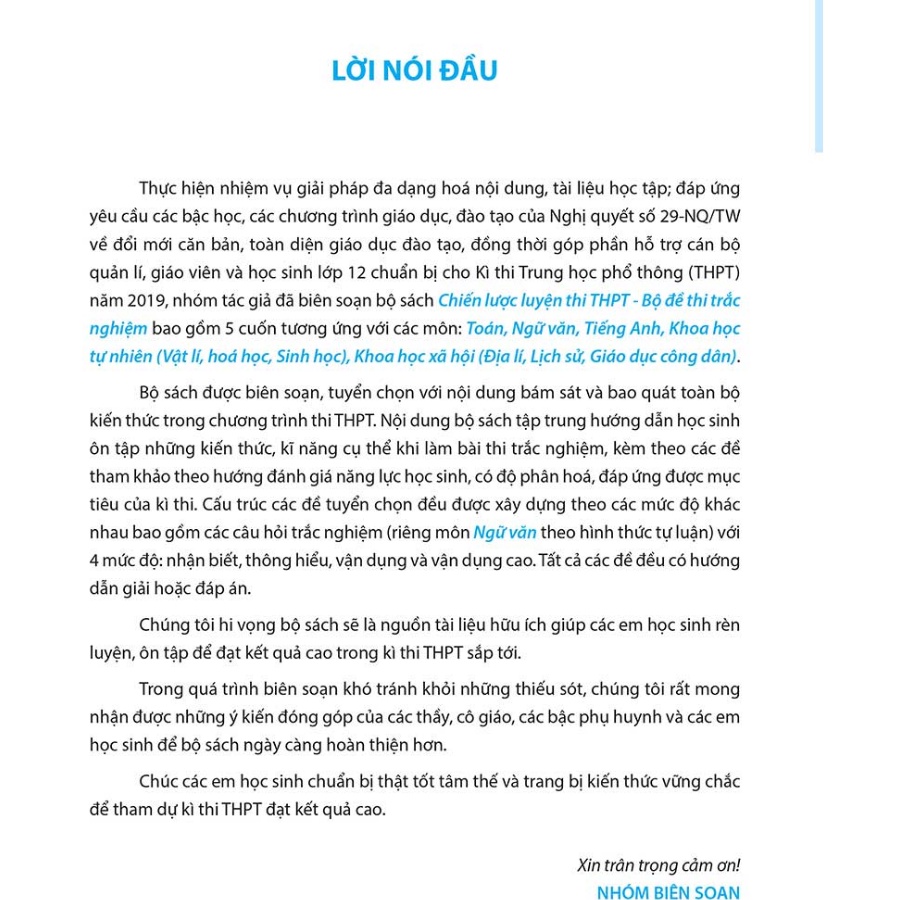 Sách - Chiến Lược Luyện Thi THPT Bộ Đề Thi Môn Ngữ văn - ML