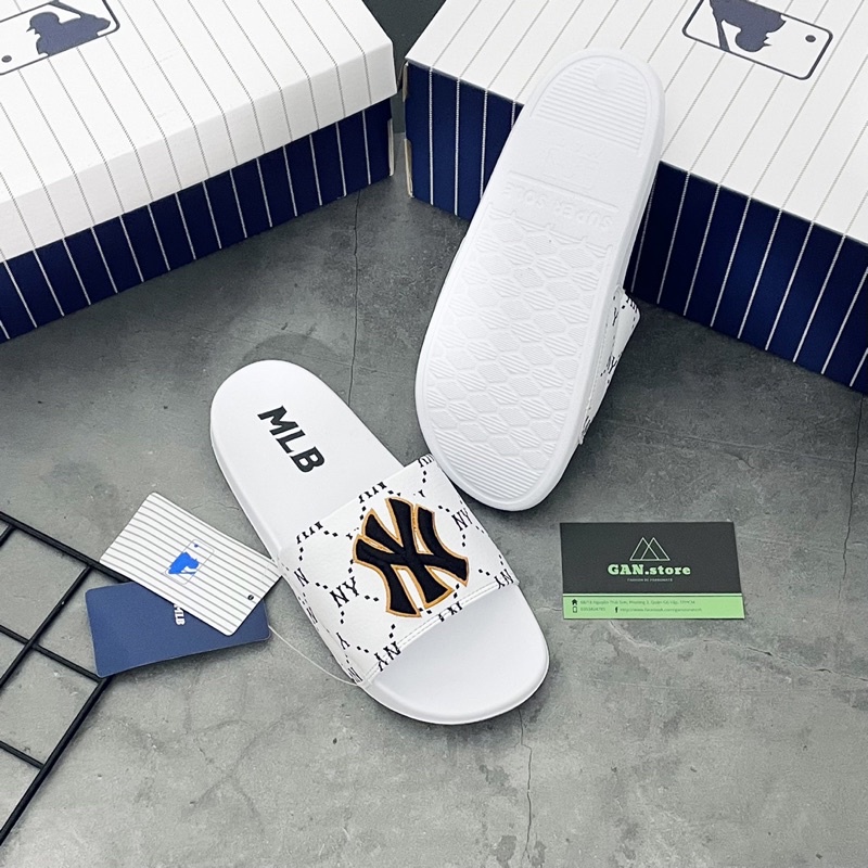 DÉP 𝗠𝗟𝗕 NỮ TRẮNG LOGO N.Y SANG CHẢNH - Chữ thêu Tinh Xảo Sang Trọng