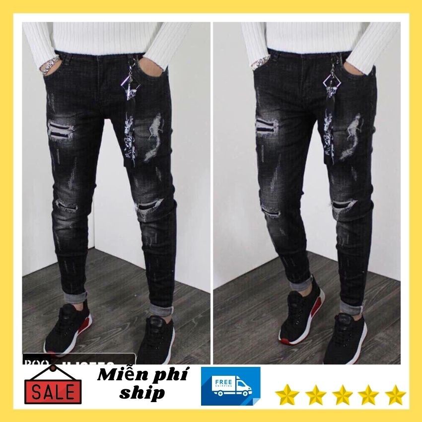 Quần jeans nam thời trang cao cấp rách xước, quần bò taka 109 | BigBuy360 - bigbuy360.vn