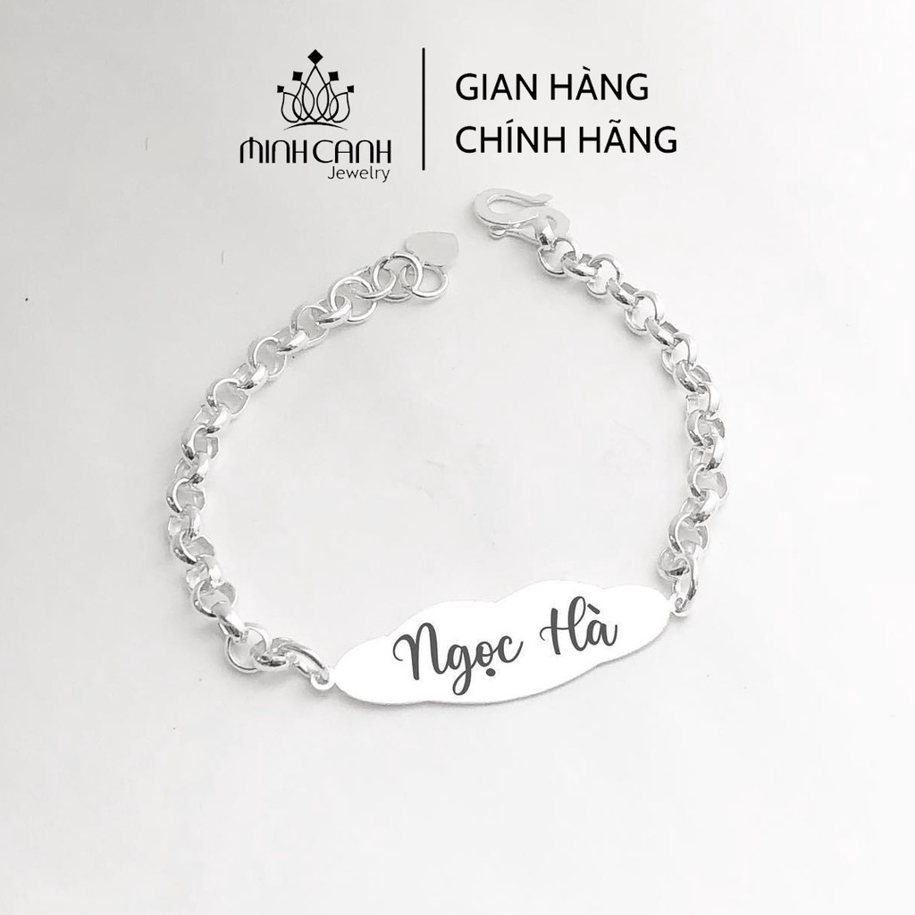 Lắc Bạc Khắc Tên Cho Bé Gái Minh Canh Jewelry