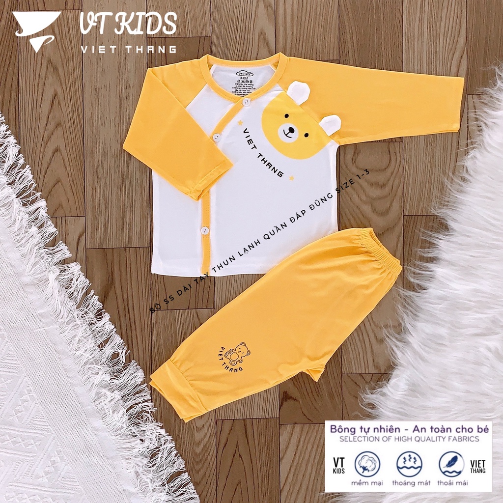 Quần áo trẻ em, quần áo bé trai bé gái sơ sinh dài tay VT Kids chất petit mềm mát thấm hút tốt cho bé từ 0-9 tháng