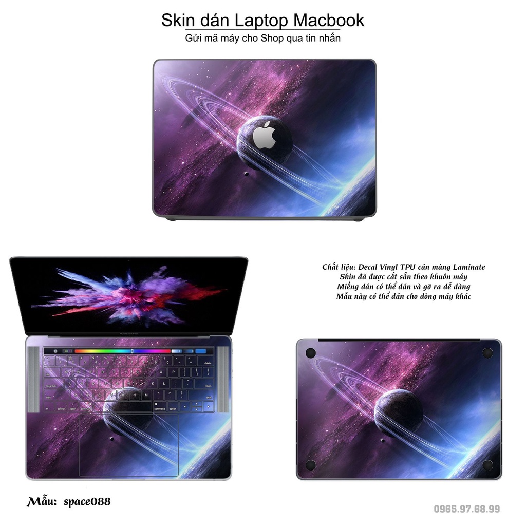 Skin dán Macbook mẫu không gian (đã cắt sẵn, inbox mã máy cho shop)