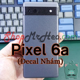 Skin Dán Mặt Sau Lưng Google Pixel 6a (Carbon, Hình Hộp, Nhám, Vân Da, Nhôm Xước)