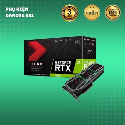 Card Màn Hình - VGA PNY GeForce RTX3070 EPIC X RGB TRIPLE FAN | 8GDDR6| LHR - Hàng chính hãng