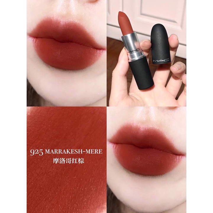 Son MAC Powder Kiss Lipstick Màu 925 Marrakesh-Mere đỏ đất