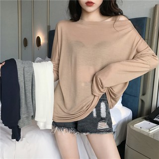 Áo tay dài lệch vai mỏng