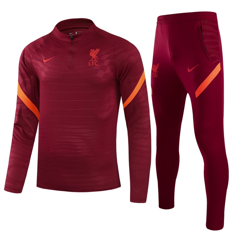 Bộ quần áo thể thao bóng đá Nike Liverpool nhanh khô dài tay phối khóa kéo SoulChef 2021-2022 ⚡