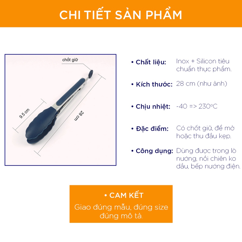 Kẹp silicon gắp thức ăn, bánh, chịu nhiệt, dùng tốt trong lò nướng, nckd, bếp nướng điện