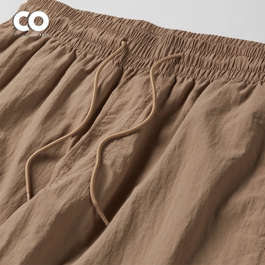 Quần short Polkin basic unisex nam nữ form relaxed thoáng khí - Màu Beige