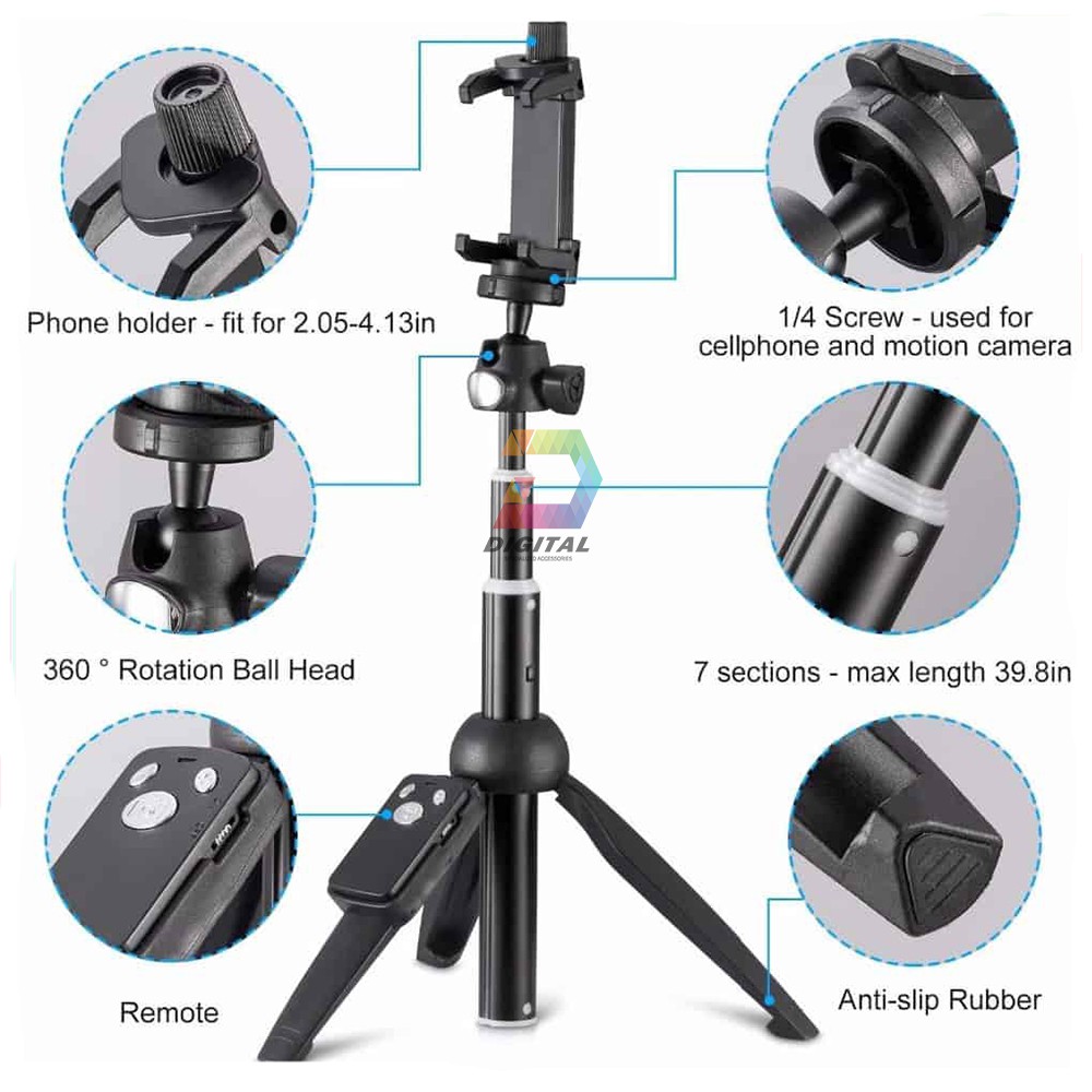 Gậy Chụp Hình Kiêm Tripod Đa Năng 3 Trong 1 Chính Hãng Yunteng YT-9928 | BigBuy360 - bigbuy360.vn