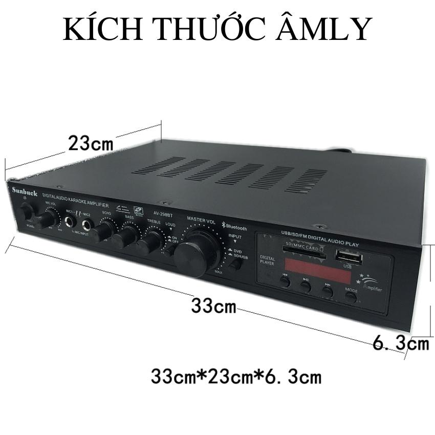 Âmly bluetooth, amly bluetooth karaoke Sunbuck 298BT công suất cực lớn chơi nhạc cực hay,BẢO HÀNH UY TÍN