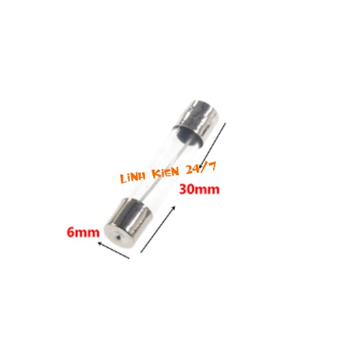 Bộ 10 Cầu chì ống thủy tinh 6x30 10A 15A 250V