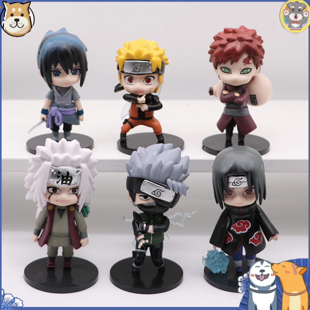 6Pcs/Set Action Figure Cartoon Characters Realistic Japanese Style Shippuden Figurine Doll for Home