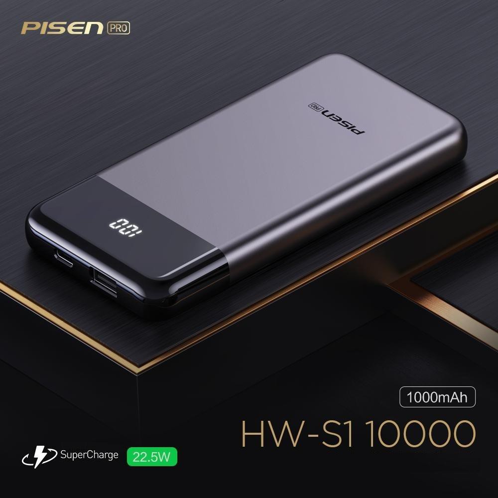 [Mã BMLTA50 giảm 10% đơn 99K] Sạc dự phòng Pisen Quick HW-S1 10000mAh (SuperCharge 22.5W) - Hàng Chính Hãng