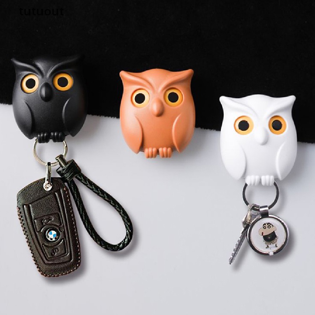1 Giá Đỡ Chìa Khóa Gắn Tường Hình Chim Cú Có Nam Châm Tiện Dụng