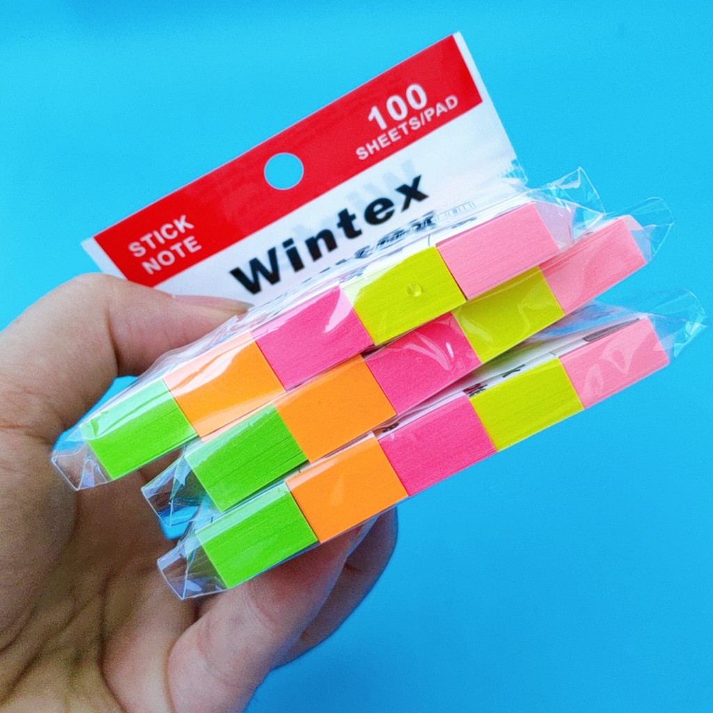 Stick note  - Giấy nhớ Wintex 4 Màu Kích Thước 𝟬.𝟲*𝟯 𝗶𝗻𝗰𝗵/𝟳𝟲*𝟭𝟱.𝟮𝗺𝗺