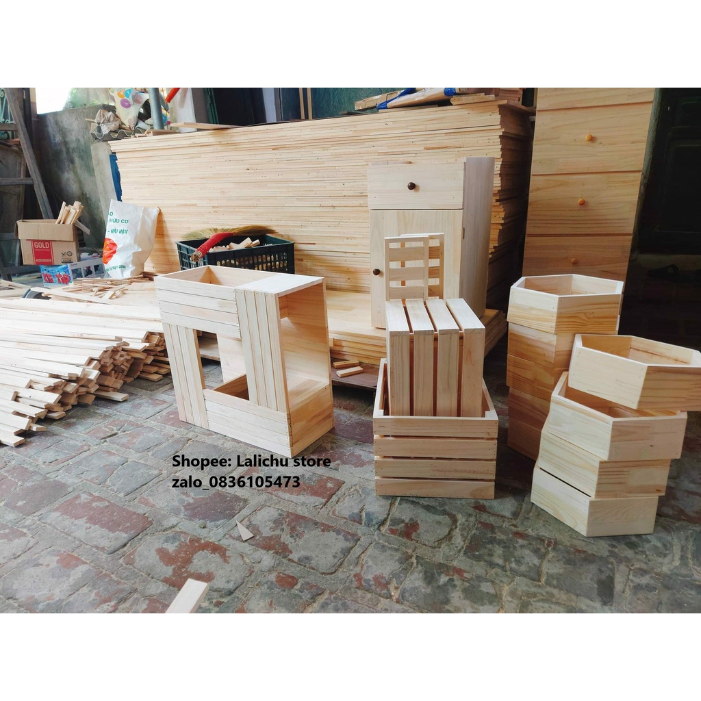 Bàn trà bằng gỗ decor tramg trí phòng khách