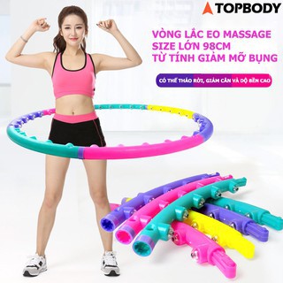 Vòng lắc eo massage Hula Hoop size lớn 98cm hạt từ tính, giảm mỡ bụng siêu hiệu quả - Gia Dụng Sunflower