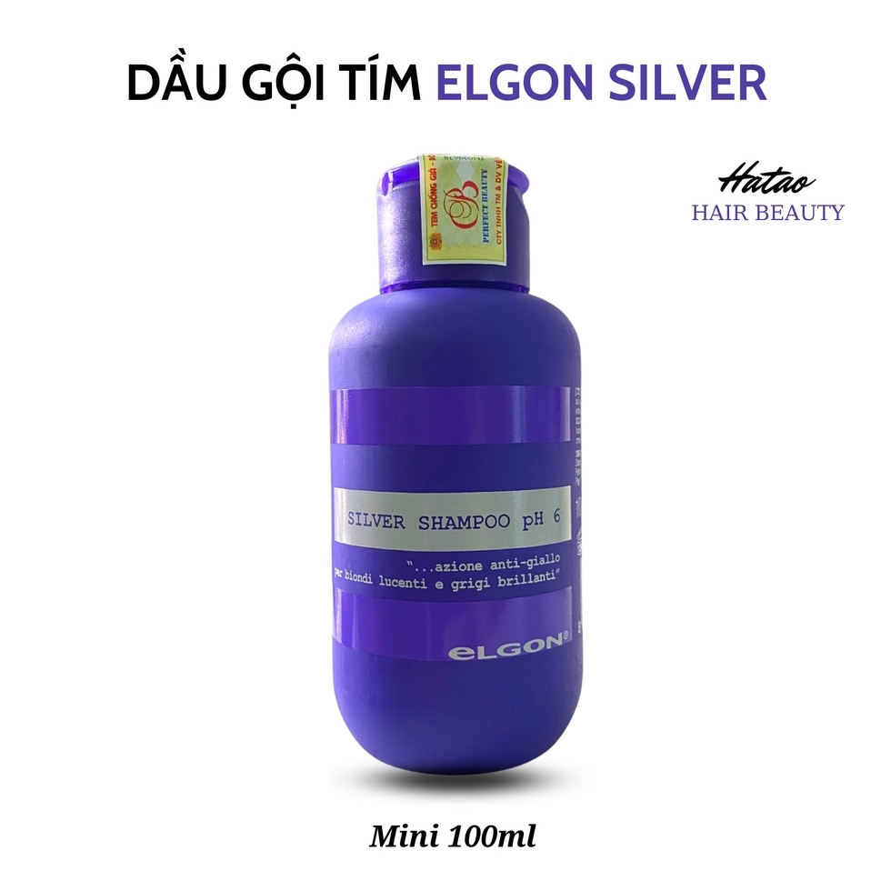 Dầu gội tím Elgon 100ml, dầu gội tím khử vàng và giữ màu cho tóc tẩy, chăm sóc tóc màu bạch kim