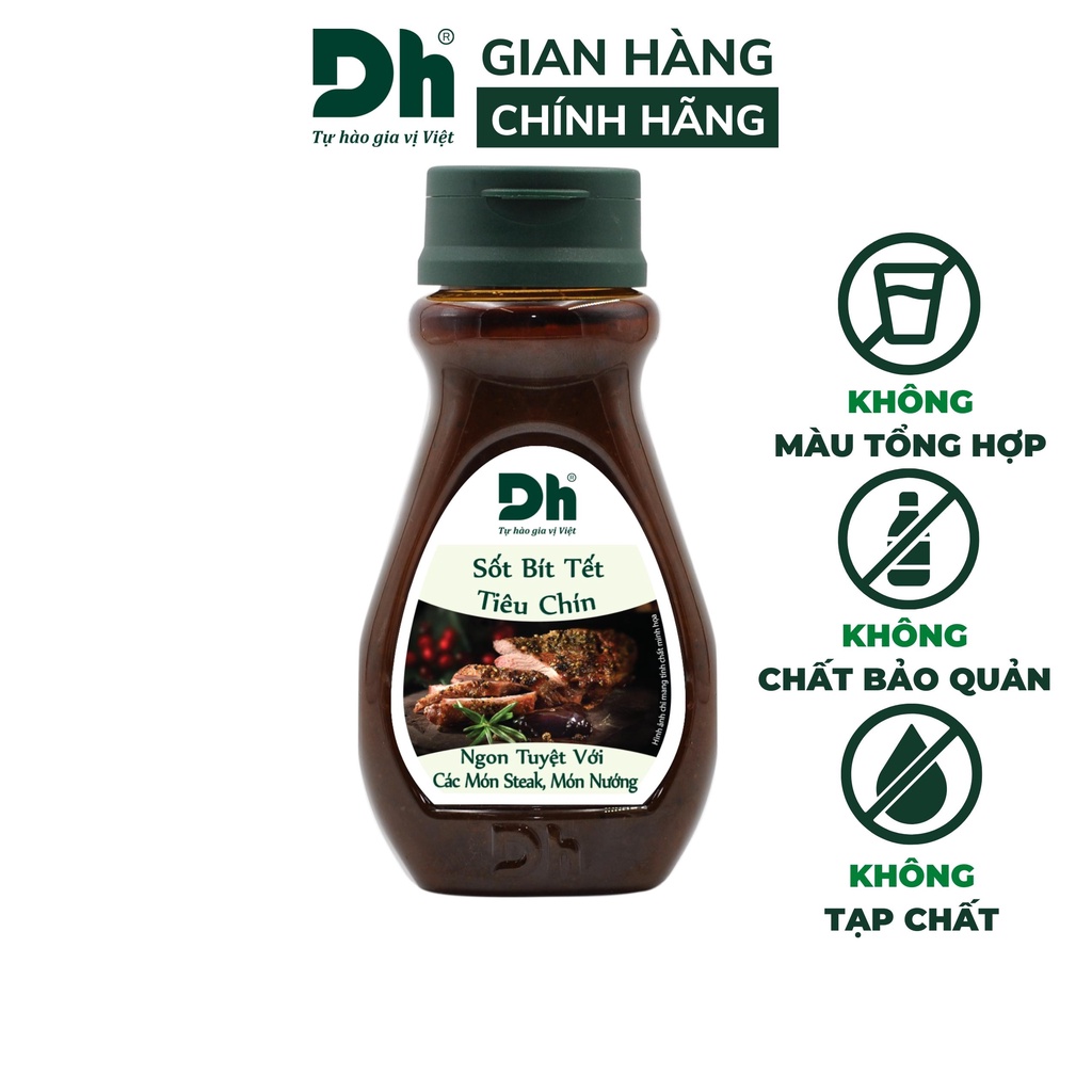 Sốt bít tết tiêu chín Dh Foods gia vị nhà bếp chấm ướp các món thịt nướng, chiên xào 200gr