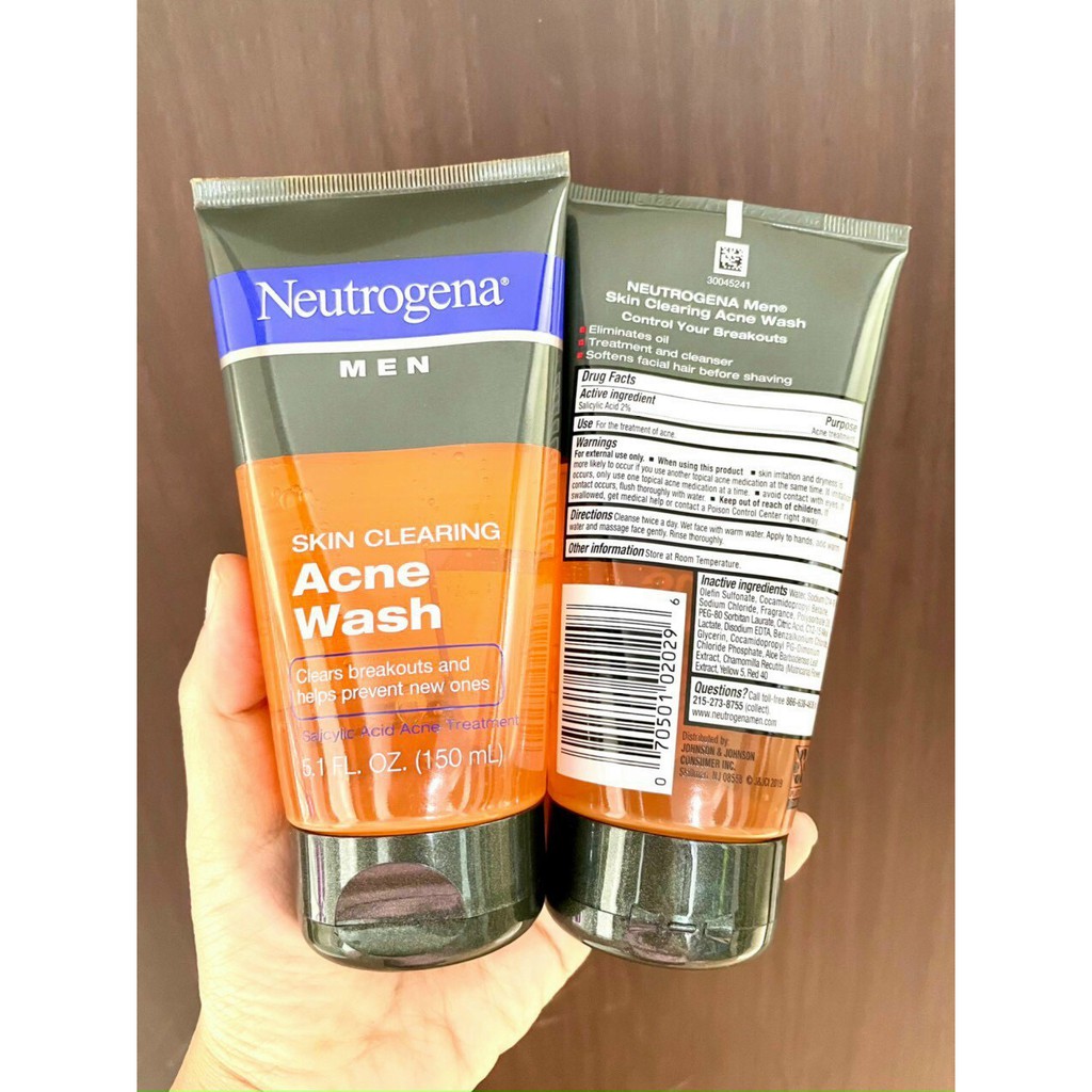 Sữa Rửa Mặt Cho Nam Neutrogena Men Acne Wash 150ml