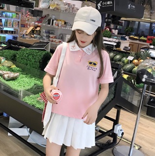 Áo cổ bẻ thêu